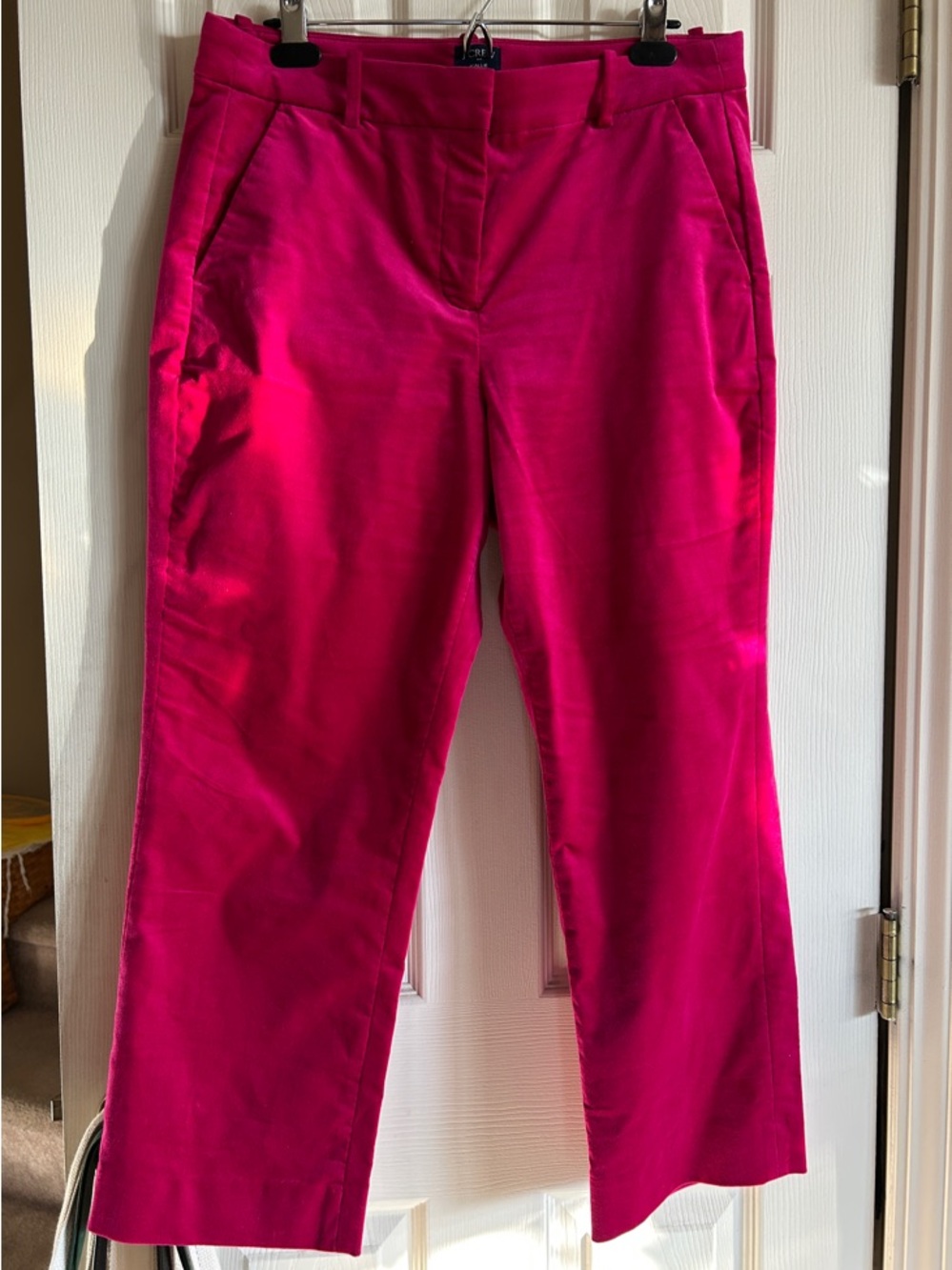 J. Crew Velvet Pants in Bright Fuchsia